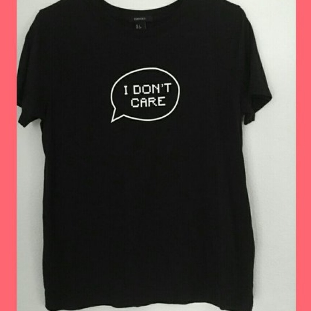 I don't care bubble text shirt